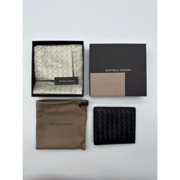 Bottega Veneta Other - Bottega Veneta Intrecciato Bifold Wallet Mens Black Woven Leather